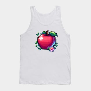 Apple Pixel Flora Bloom Vintage Retro Tank Top